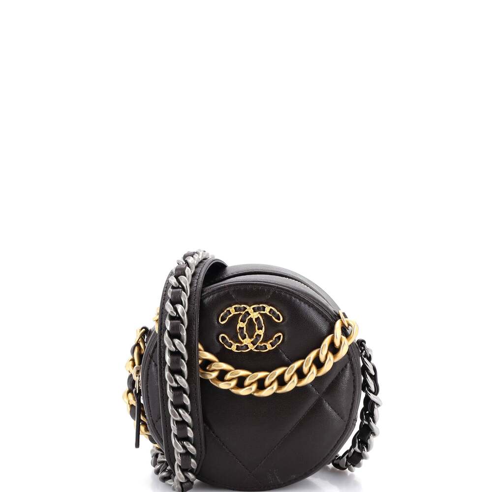 Chanel 19 Round Clutch With Chain #233842C26B - Picture 1 of 7